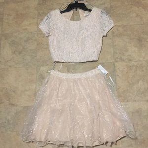 2 piece dress—blush/cream